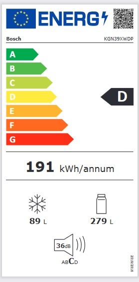 Etiqueta de Eficiencia Energética - KGN39XWDP