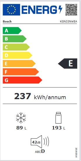 Etiqueta de Eficiencia Energética - KGN33NWEA