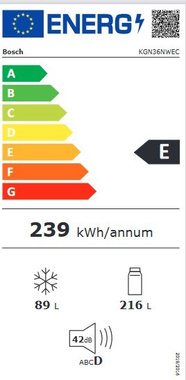 Etiqueta de Eficiencia Energética - KGN36NWEC