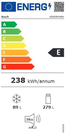 Etiqueta de Eficiencia Energética - KGN39VWEA