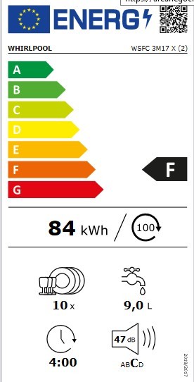 Etiqueta de Eficiencia Energética - WSFC3M17X