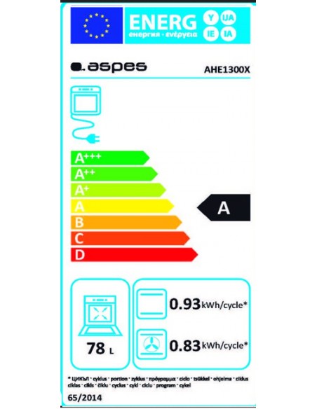 Horno Multifunción - Aspes  AHE1300X,... Horno Multifunción - Aspes  AHE1300X,...