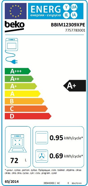 Etiqueta de Eficiencia Energética - BBIM12309XPE