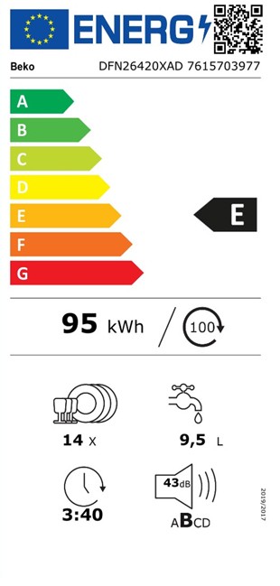 Etiqueta de Eficiencia Energética - DFN26420XAD