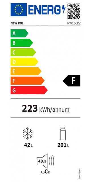 Etiqueta de Eficiencia Energética - NW160P2