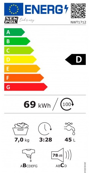 Etiqueta de Eficiencia Energética - NWT1712