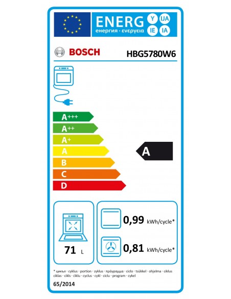 Horno Multifunción - Bosch HBG5780W6...