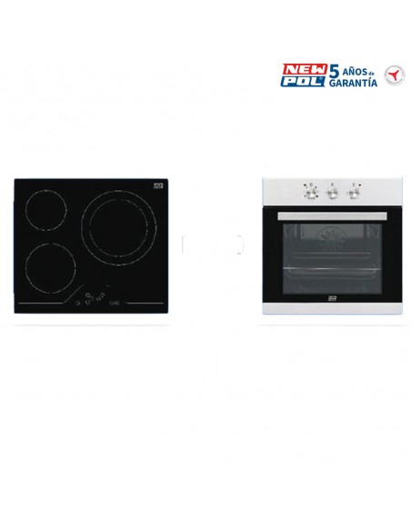 Conjunto Horno y Placa - New Pol NW3Z8PST, Inox, Vitrocerámica |  Electrónica Vicente