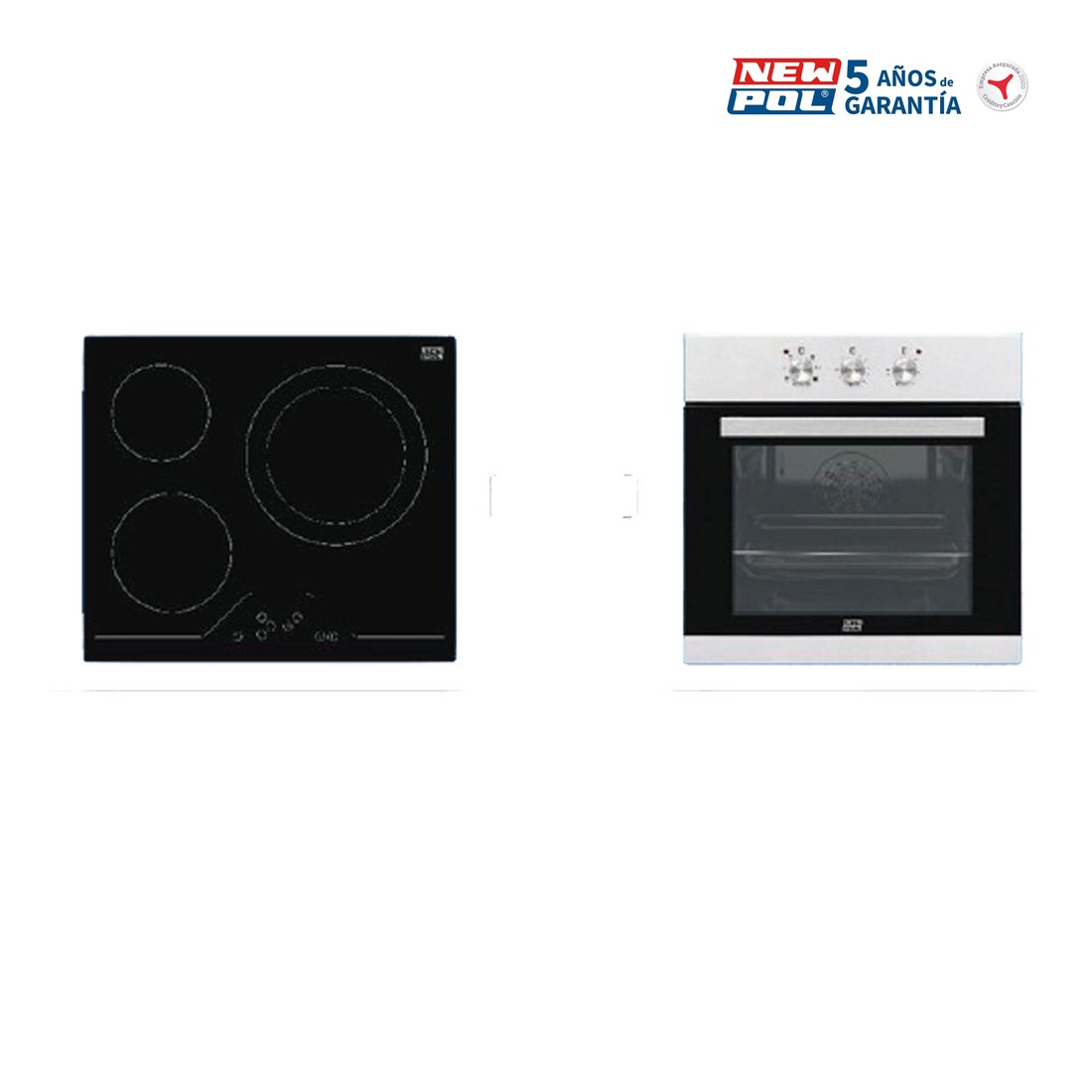 Conjunto Horno y Placa - New Pol NW3Z8PST, Inox, Vitrocerámica |  Electrónica Vicente