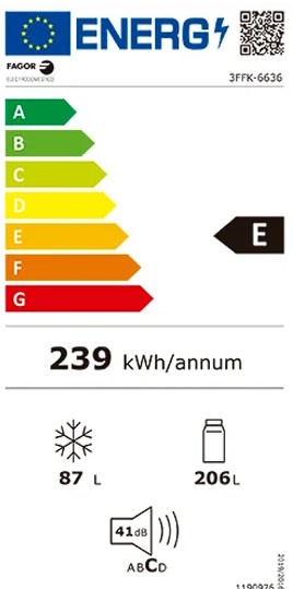 Etiqueta de Eficiencia Energética - 3FFK-6636X