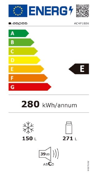 Etiqueta de Eficiencia Energética - AC4P180X