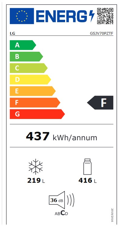 Etiqueta de Eficiencia Energética - GSJV70PZTF