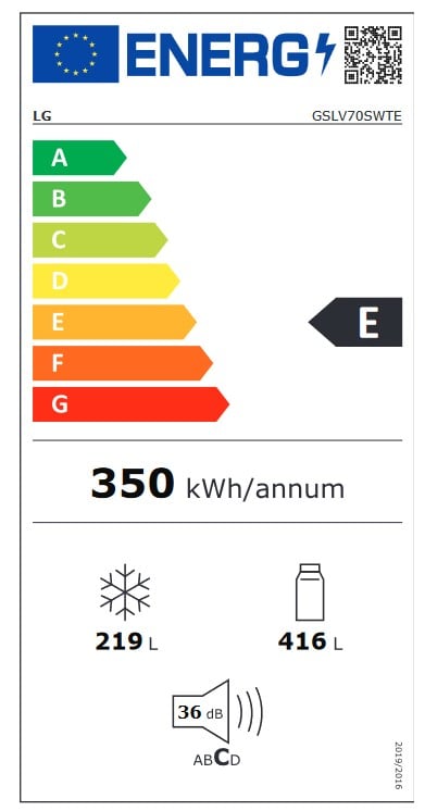 Etiqueta de Eficiencia Energética - GSLV70SWTE