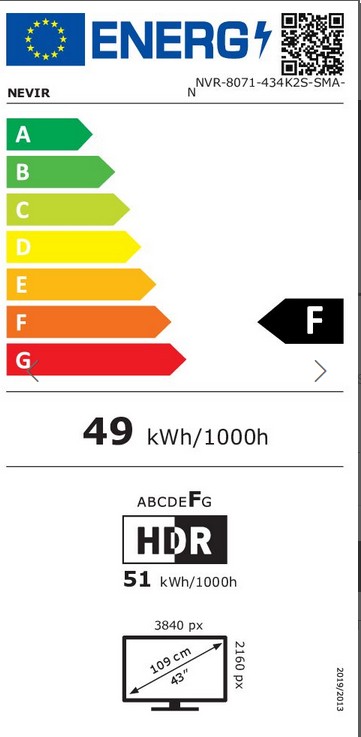 Etiqueta de Eficiencia Energética - NVR-8071-434K2S-SMAN