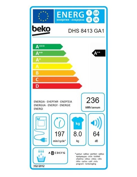 Secadora Condensación - Beko DHS 8413...