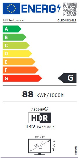 Etiqueta de Eficiencia Energética - OLED48C14LB