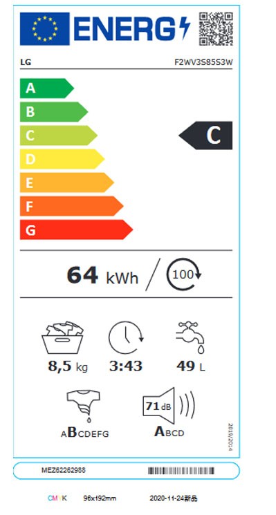 Etiqueta de Eficiencia Energética - F2WV3S85S3W