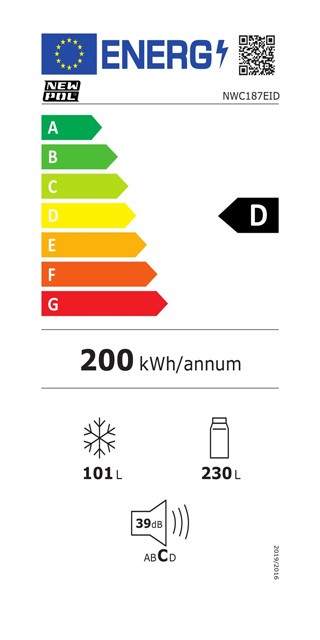 Etiqueta de Eficiencia Energética - NWC187EID