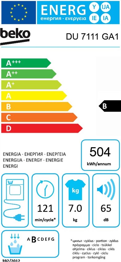 Etiqueta de Eficiencia Energética - DU 7111 GA1