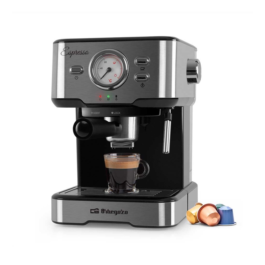 Petrificar Ídolo principal Cafetera Express - Orbegozo EX5500, Molido y Cápsulas Nespresso