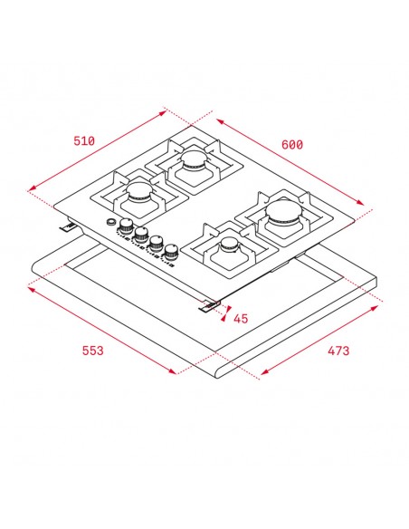 Placa Gas - Teka EFX 60.1 4G AI AL DR...