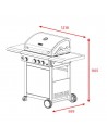 Barbacoa Gas - Teka Cooker T-BBQ 3100 G, 121 cm, 4 quemadores, Negro