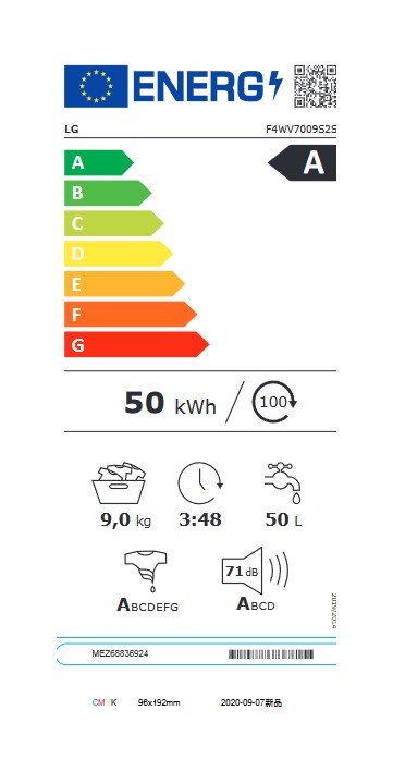 Etiqueta de Eficiencia Energética - F4WV7009S2S