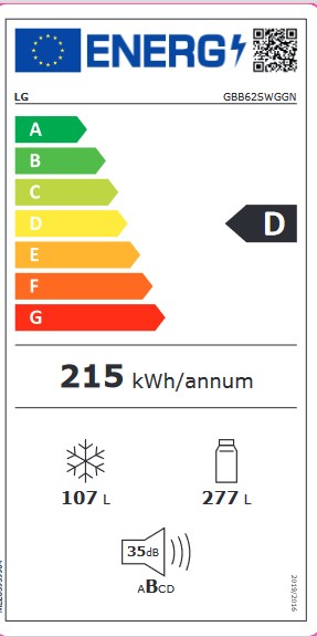 Etiqueta de Eficiencia Energética - GBB62SWGGN