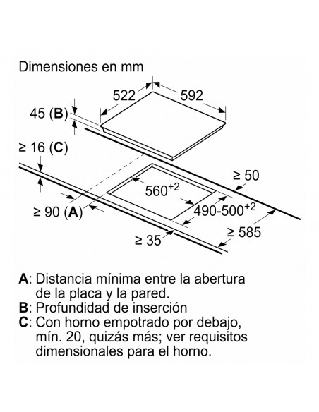 Placa Vitrocerámica - Balay 3EB764EN, 3 Zonas de Cocción, 60 cm, Negro
