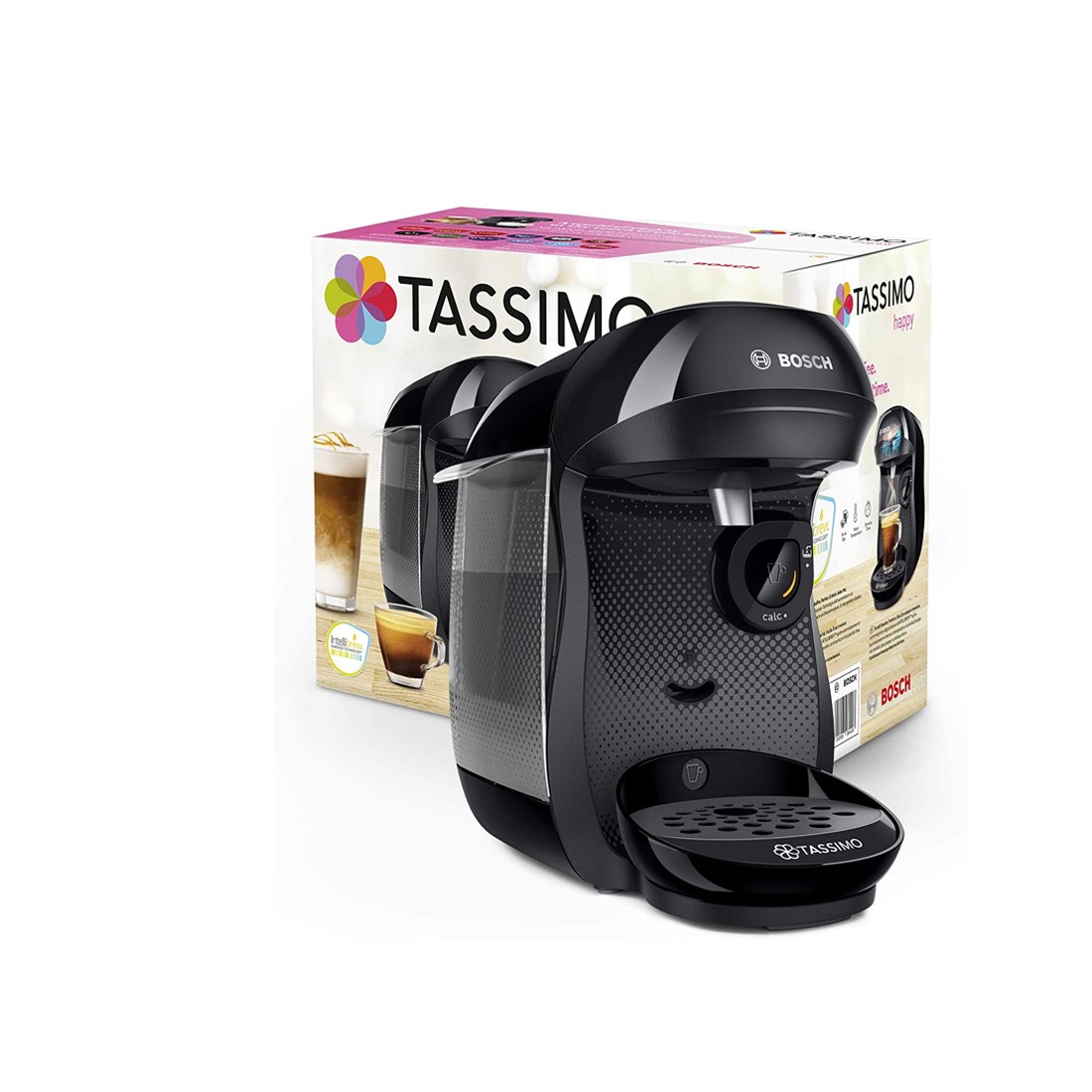 Bosch Tassimo Happy TAS1002 - Cafetera de cápsulas con tecnología  Intellibrew, 1400 W, color negro, Talla Única - Tus mejores cafeteras