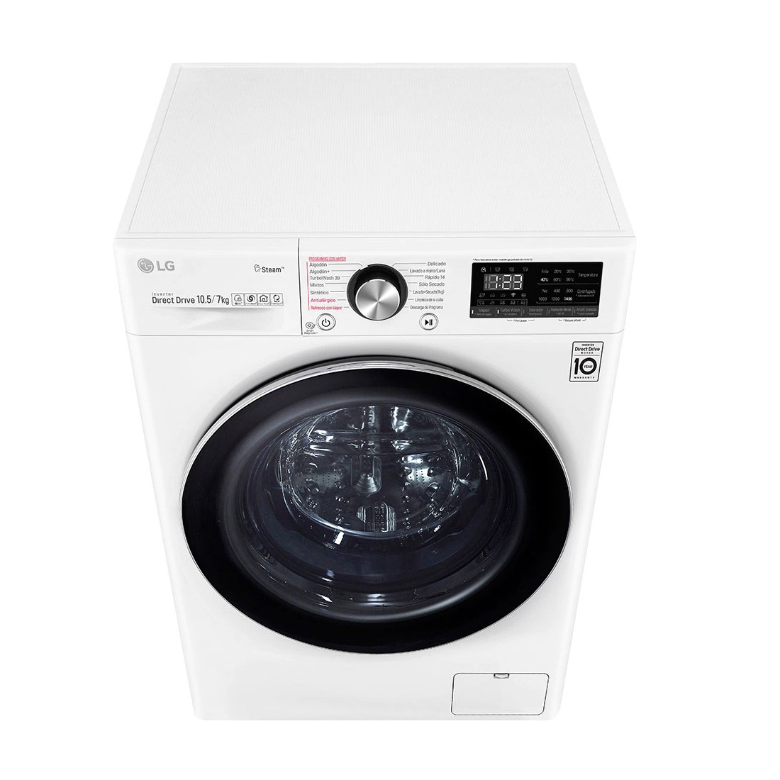 Libre Instalación - LG F4DV7510S2W 10,5/7Kg, 1400 RPM, Autodosificador, Wi-Fi, Blanco