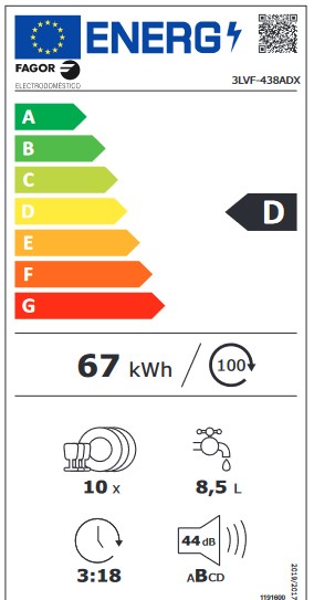 Etiqueta de Eficiencia Energética - 3LVF-438ADX