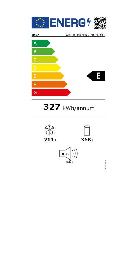 Etiqueta de Eficiencia Energética - GN1603140XBN