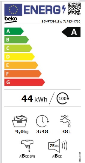 Etiqueta de Eficiencia Energética - B5WFT59418W