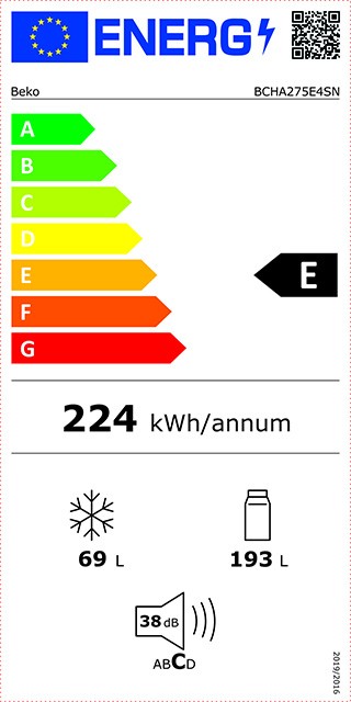 Etiqueta de Eficiencia Energética - BCHA275E4SN