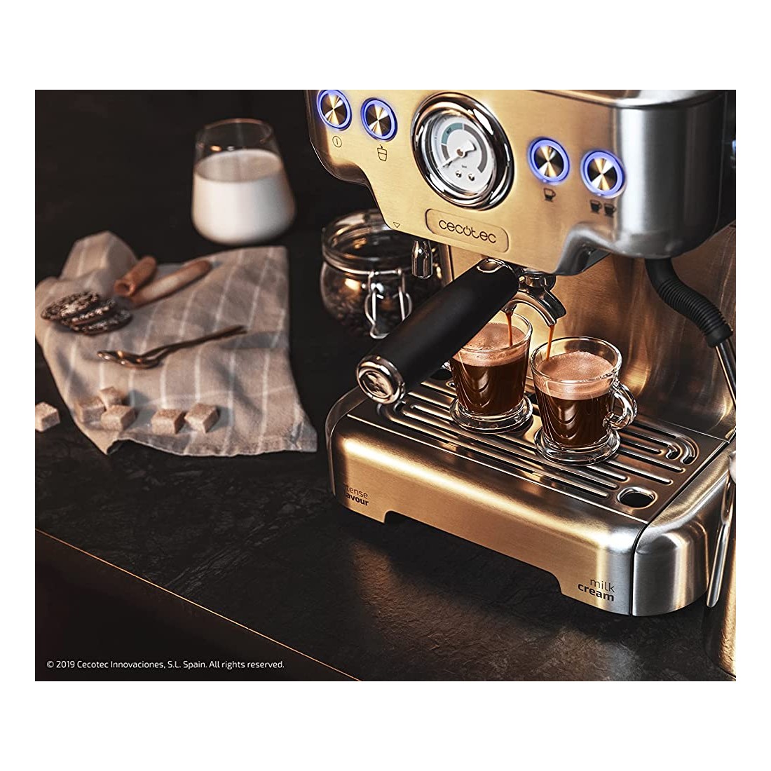  Cafetera manual Express Cecotec Power Espresso 20 Barista Pro  2,7 L Plata : Hogar y Cocina