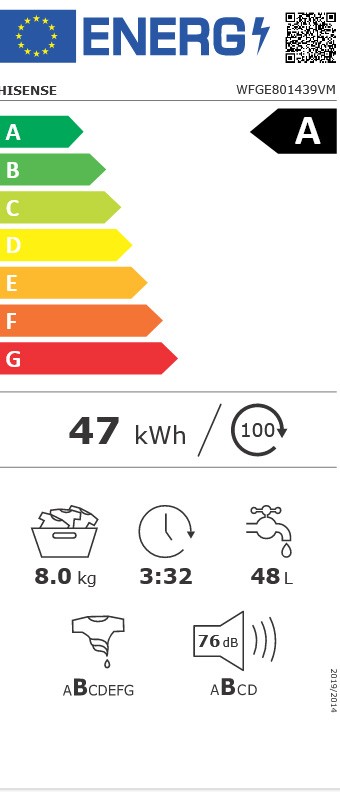 Etiqueta de Eficiencia Energética - WFGE801439VM