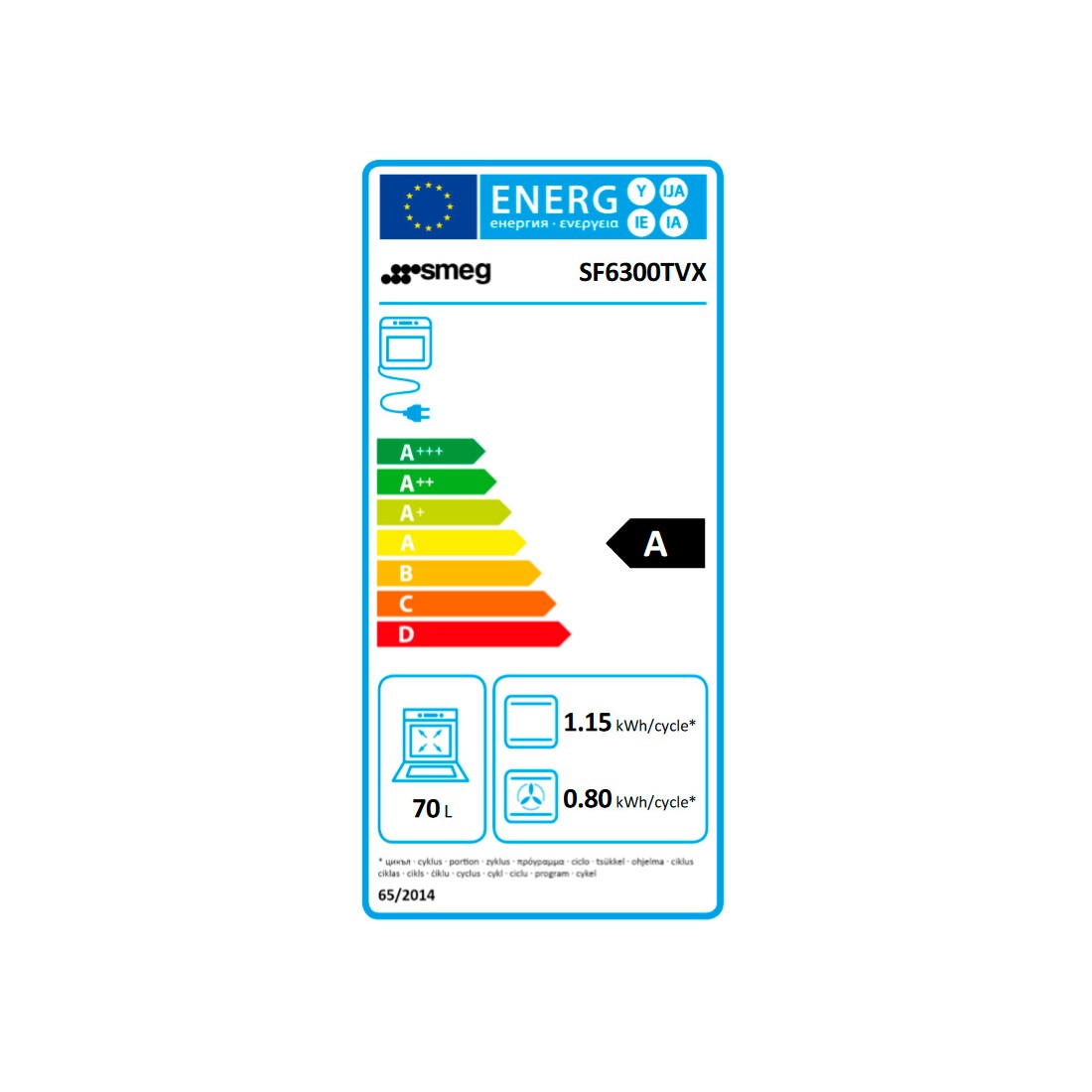 Horno Multifunción Smeg SF6300TVX , 60 cm, Inox, Vapor Clean