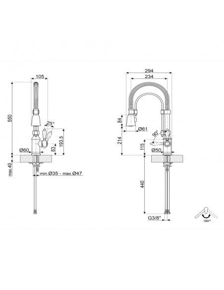 Grifo Caño Alto - Smeg  MIDR7O-2,...