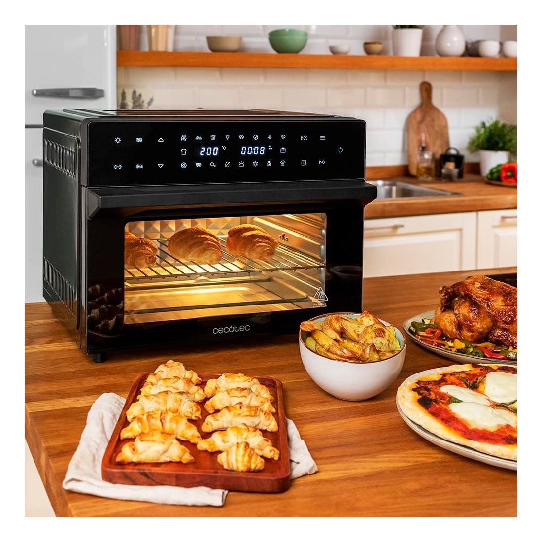 Horno Sobremesa - Cecotec Bake\u0026Fry 3000 Touch Black, Freidora de aire, 1800  W, 30 litros, 18 Funciones, Negro | Electrónica Vicente