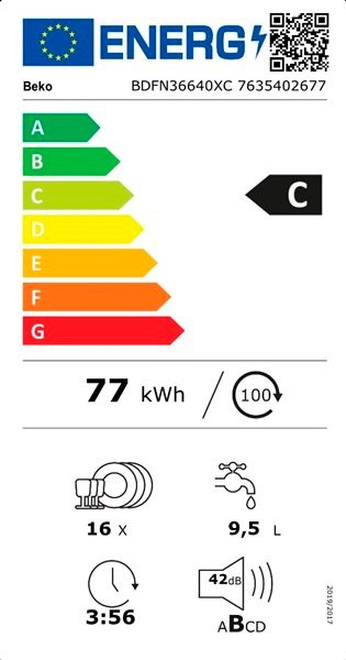 Etiqueta de Eficiencia Energética - BDFN36640XC