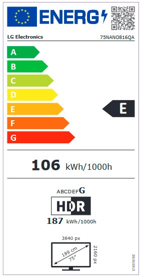 Etiqueta de Eficiencia Energética - 75NANO816QA