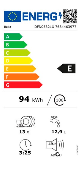 Etiqueta de Eficiencia Energética - DFN05321X