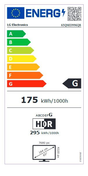 Etiqueta de Eficiencia Energética - 65QNED996QB