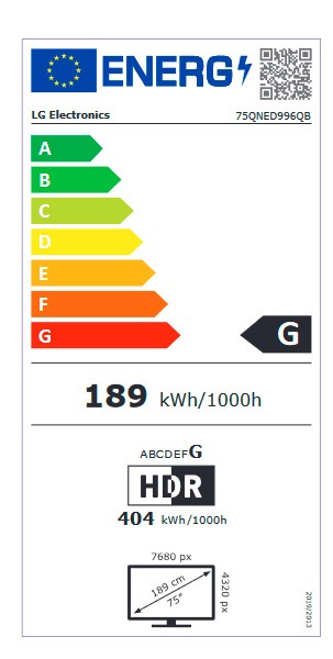 Etiqueta de Eficiencia Energética - 75QNED996QB