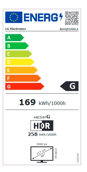 Etiqueta de Eficiencia Energética - 86UQ91006LA