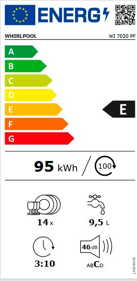 Etiqueta de Eficiencia Energética - WI 7020 PF