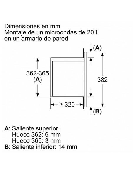 Microondas integrable balay 3cg6112x3