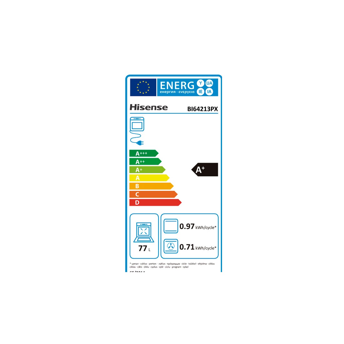 Horno Multifunción - Hisense BI64213PX, 60 cm, Pirólisis, AirFry, Inox