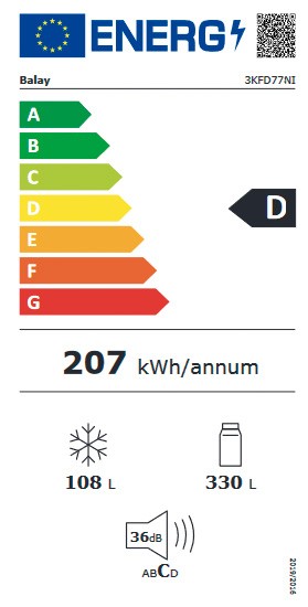 Etiqueta de Eficiencia Energética - 3KFD778AI